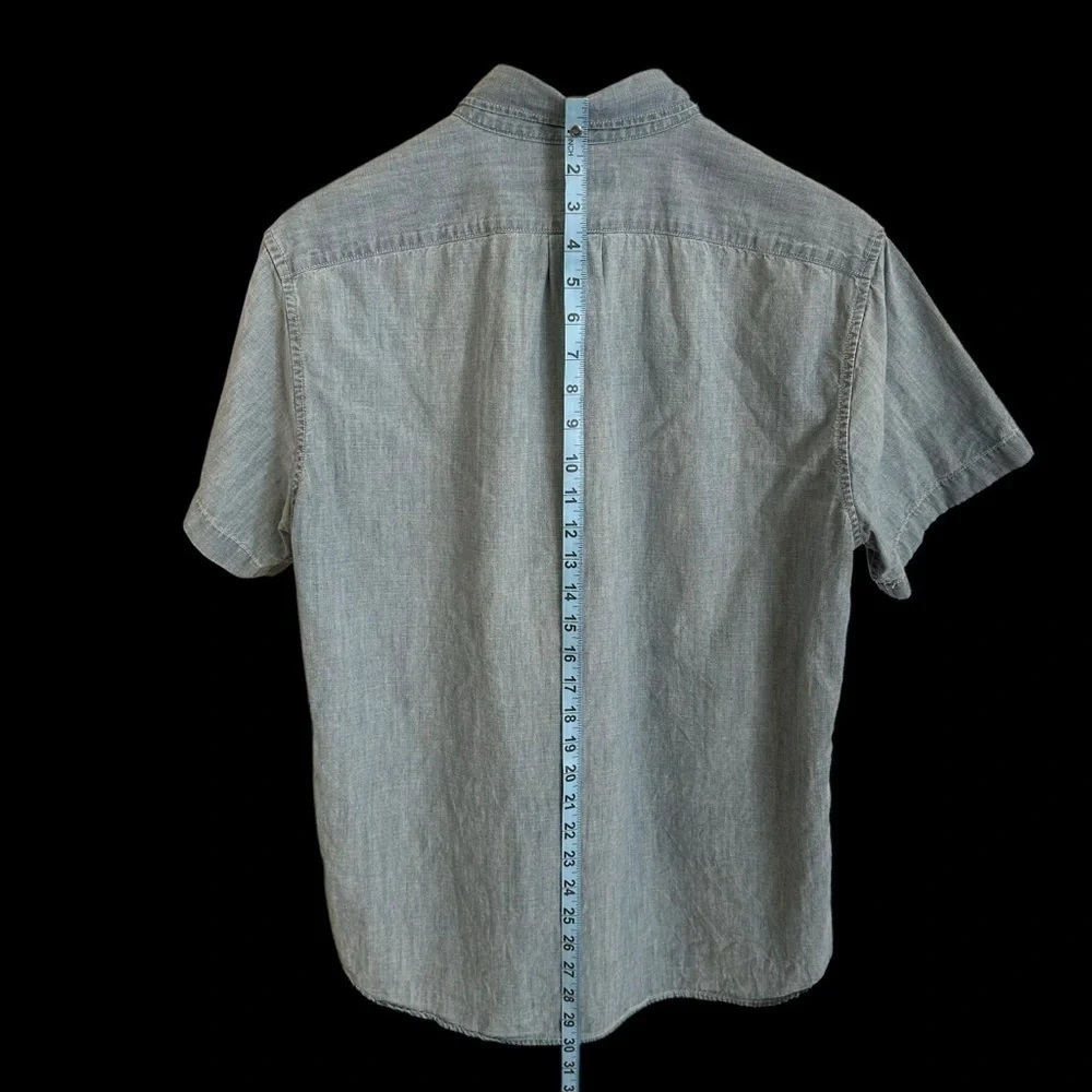 J Crew Jeans Men’s Medium Slim Fit Blue Cotton Button Up‎ Shirt Chambray